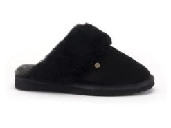 Warmbat Flurry Suede Dames Slof Zwart