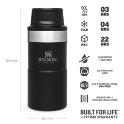 Stanley The Trigger-Action Travel Mug 0,25L Zwart -Avonturen Plein 82041 stanley the trigger action travel mug 025l