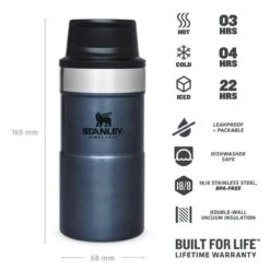 Stanley The Trigger-Action Travel Mug 0,25L Blauw -Avonturen Plein 82046 stanley the trigger action travel mug 025l