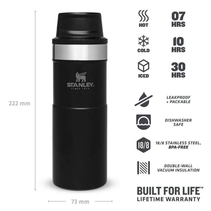 Stanley The Trigger-Action Travel Mug 0,47L Zwart 6 Stanley The Trigger-Action Travel Mug 0,47L Zwart - Afbeelding 4