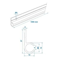 ProPlus Tentrail Aluminium 90° - 100 X 2,7 Cm -Avonturen Plein 89907 proplus tentrail aluminium 90d 100 x 27 cm